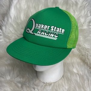 Vintage Quaker State Racing Trucker Hat SnapBack Green NEW Deadstock NWOT